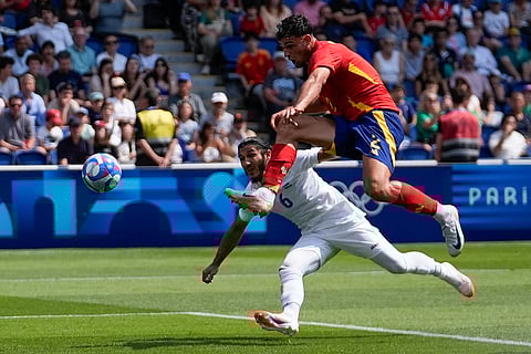 Marc Pubill scores a goal against Uzbekistan